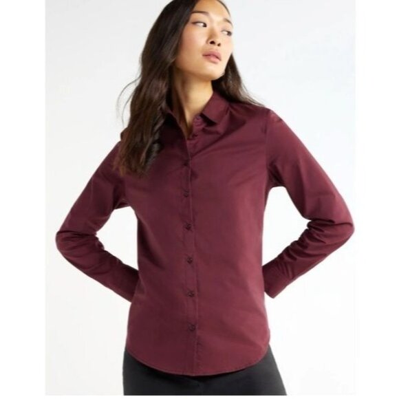 Time & Tru Womens Button Front Shirt XXL 20  Long Sleeve Collared - Picture 1 of 8